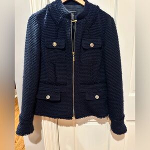 INC International Concepts Textured Navy Blazer